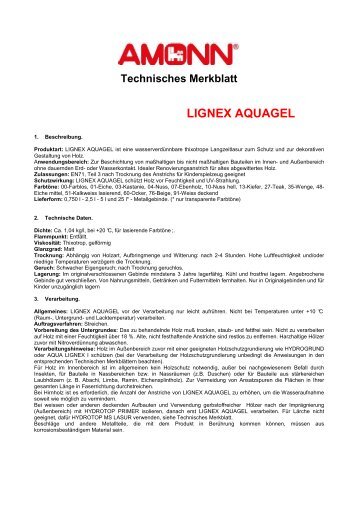 Technisches Merkblatt LIGNEX AQUAGEL - Amonn