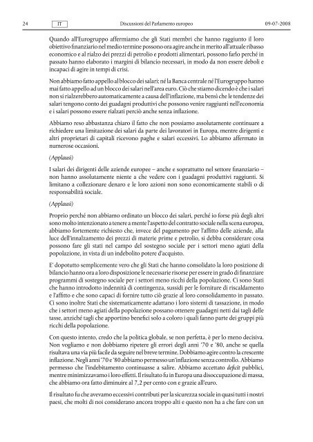 Discussioni del Parlamento europeo - Europa