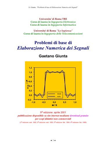 Elaborazione Numerica dei Segnali - Comlab