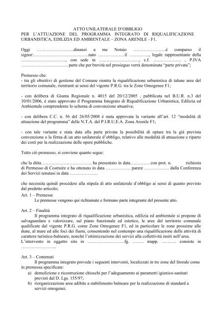 LA GIUNTA COMUNALE Premesso che: -tra gli ... - Città di Chioggia