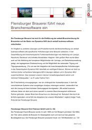 Flensburger Brauerei führt neue ... - Amball Business-Software