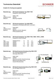 Technisches Datenblatt - SCHNIER Elektrostatik GmbH