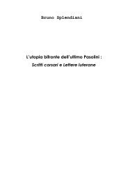 La tesi di Bruno Splendiani in formato pdf - Pier Paolo Pasolini