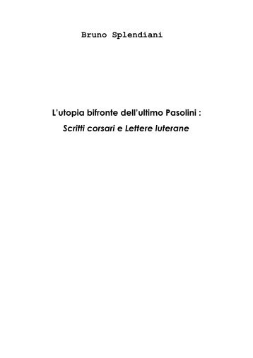 La tesi di Bruno Splendiani in formato pdf - Pier Paolo Pasolini