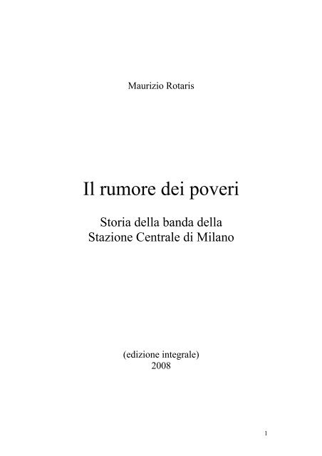 Il rumore dei poveri - Rete Civica di Milano