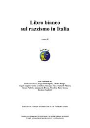 Libro Bianco sul razzismo in Italia a cura di Lunaria - CesDop