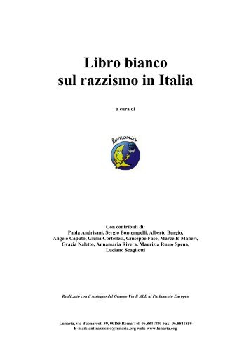 Libro Bianco sul razzismo in Italia a cura di Lunaria - CesDop