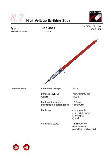 High Voltage Earthing Stick - SCHNIER Elektrostatik GmbH