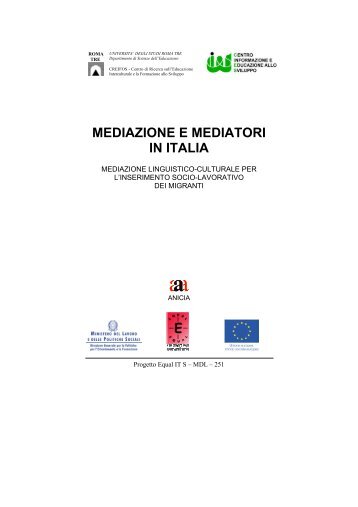 MEDIAZIONE E MEDIATORI IN ITALIA - CREIFOS