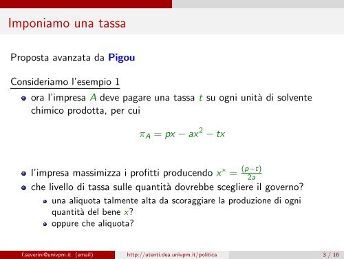 Lezione 4 - Dipartimento di Economia