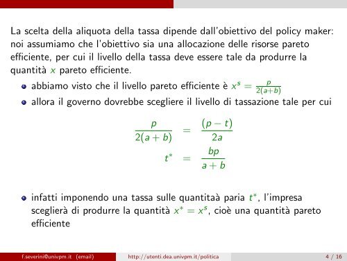 Lezione 4 - Dipartimento di Economia