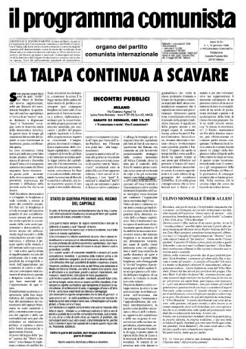 LA TALPA CONTINUA A SCAVARE - Partito comunista internazionale