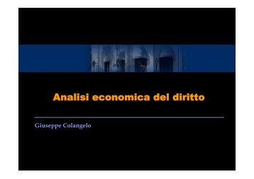 Analisi economica del diritto - Università degli Studi della Basilicata