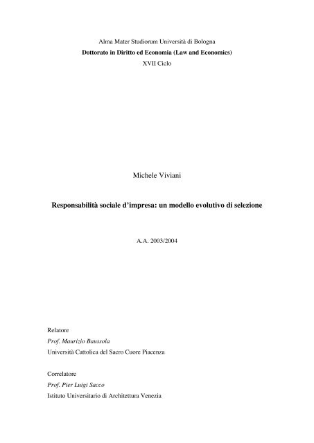 Michele Viviani Responsabilità sociale d'impresa - Social Capital ...