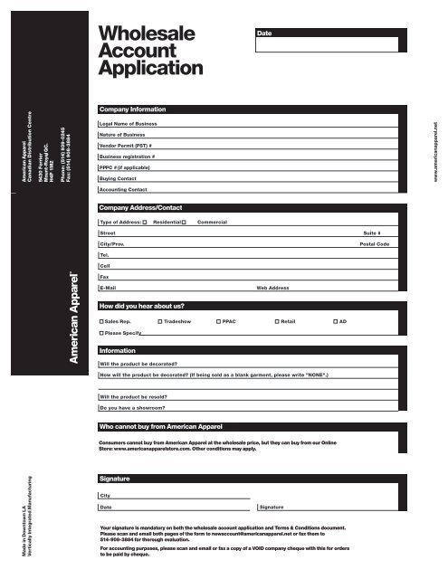 American apparel clearance template