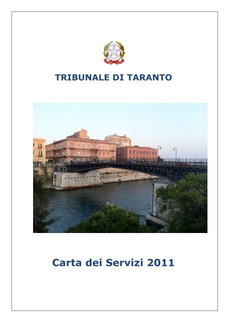Carta dei Servizi 2011 - Tribunale di Taranto