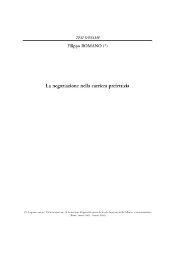 tesi d'esame - Scuola Superiore dell'Amministrazione dell'Interno ...