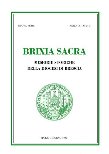 Nuova serie (1974) IX, fascicolo 2-3 - Brixia Sacra