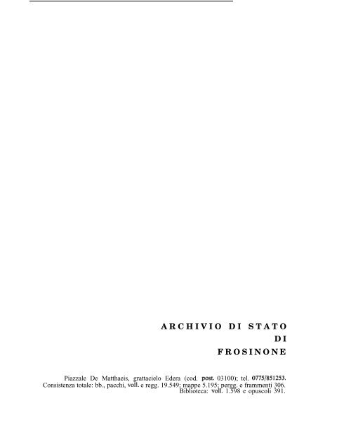 Archivio di Stato di Frosinone