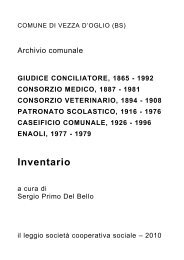 Inventario - Comune di Vezza d'Oglio