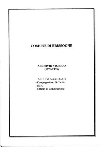 Archivio storico del Comune di Brissogne - storia della valle d'aosta