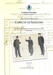 inventario degli atti dalle origini al 1949 volume i - Comune di Seregno