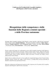 Ricognizione delle competenze e delle funzioni delle Regioni a ...
