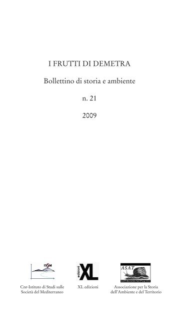 I FRUTTI DI DEMETRA Bollettino di storia e ambiente n. 21 2009