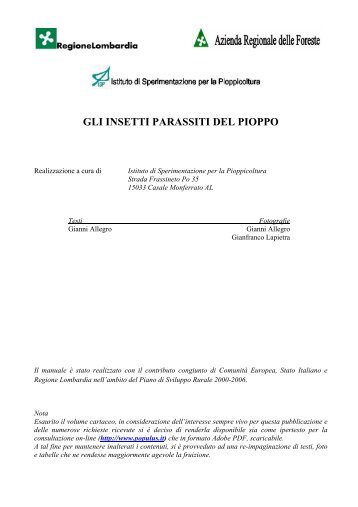 gli insetti parassiti del pioppo - Unità di Ricerca per le Produzioni ...