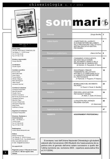 ottobre 2003.qxd - Unione Nazionale Chinesiologi