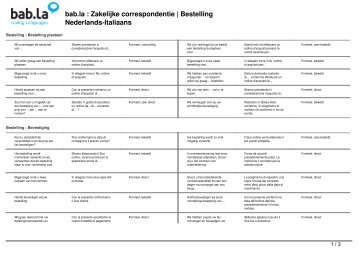 : Zakelijke correspondentie | Bestelling (Nederlands-Italiaans) - Bab.la