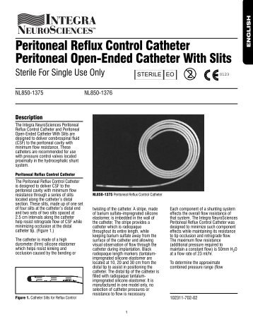 Peritoneal Reflux Control Catheter Peritoneal Open-Ended Catheter ...