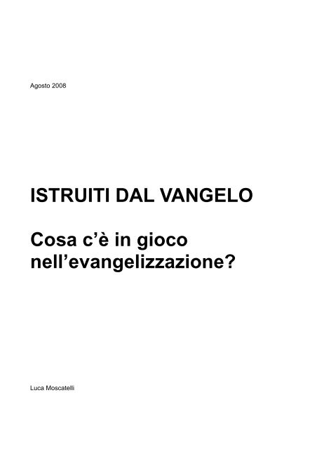 VANGELO E MISSIONE 3 _2008_ - Luca Moscatelli
