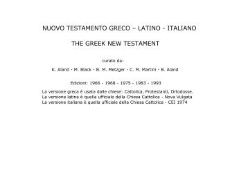 nuovo testamento greco – latino - italiano the greek new testament