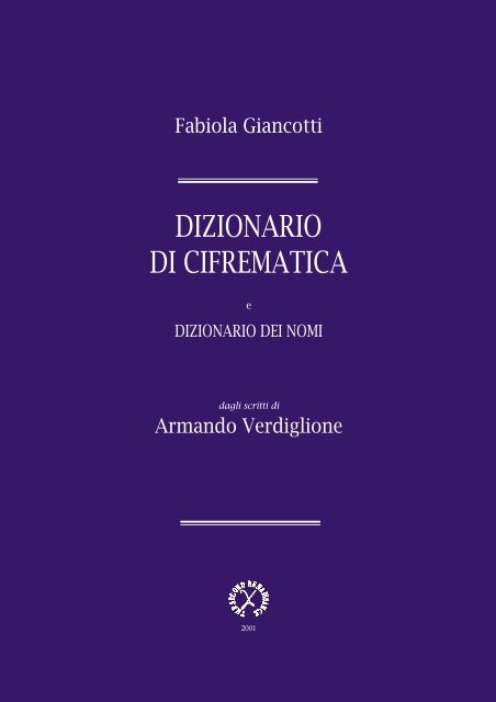 Abstract - Dizionario di cifrematica