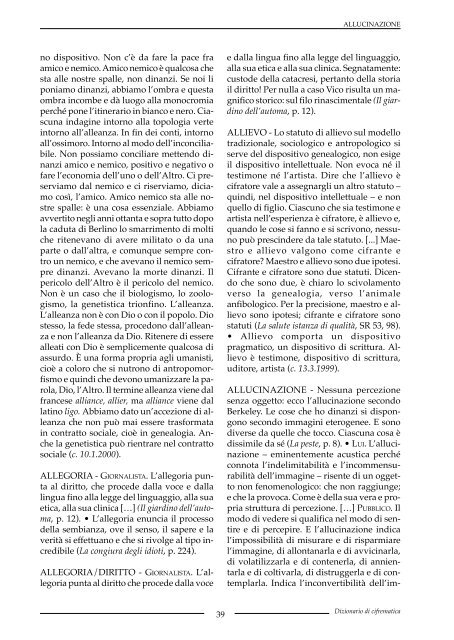 Abstract - Dizionario di cifrematica