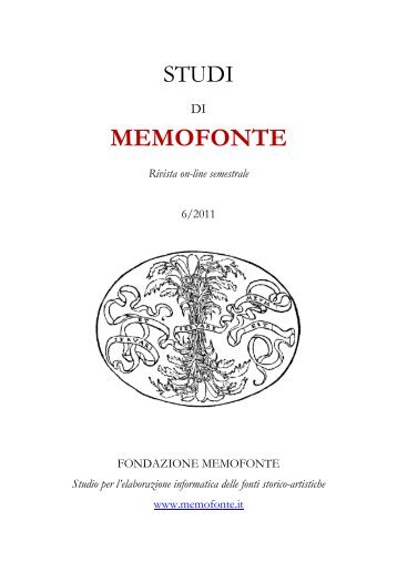 scarica la rivista - Fondazione Memofonte