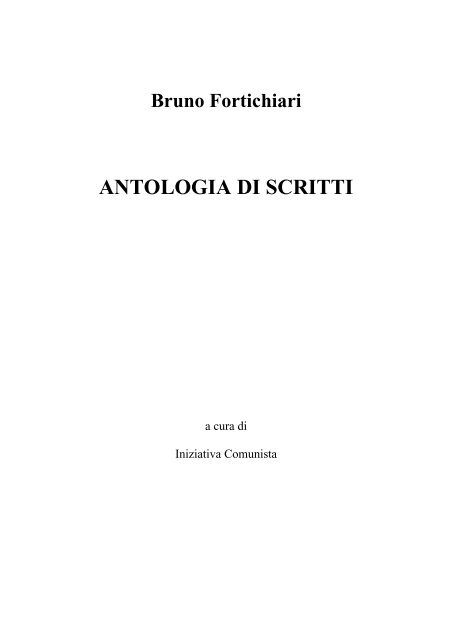 ANTOLOGIA DI SCRITTI - Marxists Internet Archive