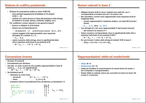 Codifica dei numeri