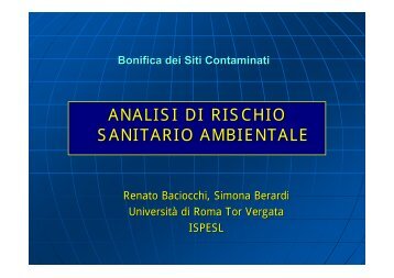 Concentrazione Rappresentativa alla Sorgente - Università degli ...