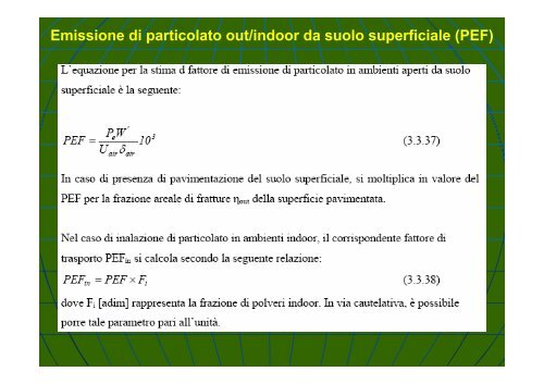 Concentrazione Rappresentativa alla Sorgente - Università degli ...