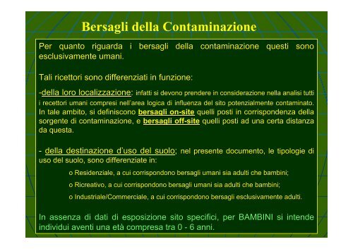 Concentrazione Rappresentativa alla Sorgente - Università degli ...