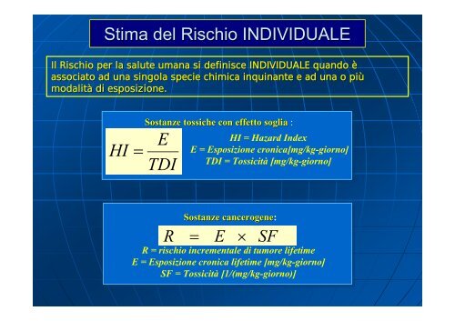 Concentrazione Rappresentativa alla Sorgente - Università degli ...