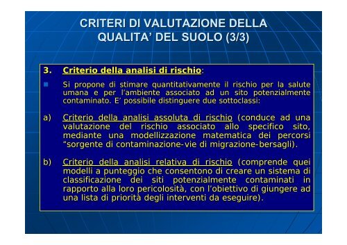 Concentrazione Rappresentativa alla Sorgente - Università degli ...