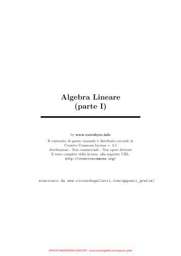 appunti di algebra lineare - extrabyte.info