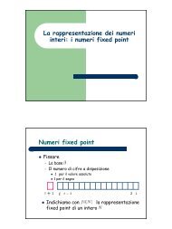 La rappresentazione dei numeri interi: i numeri fixed point Numeri ...