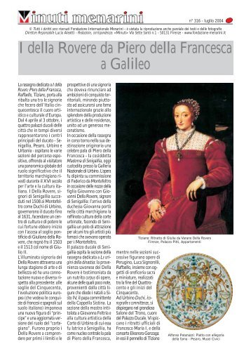 I della Rovere da Piero della Francesca a Galileo - Fondazione ...