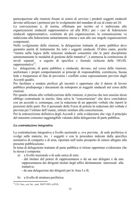 prerogative sindacali e normativa di riferimento - Dipartimento ...