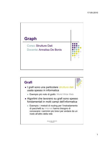 Graph - Dipartimento di Informatica ed Applicazioni