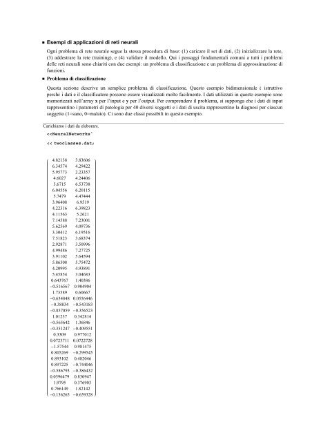 Esempi di applicazioni di reti neurali - Prof. Crescenzio Gallo